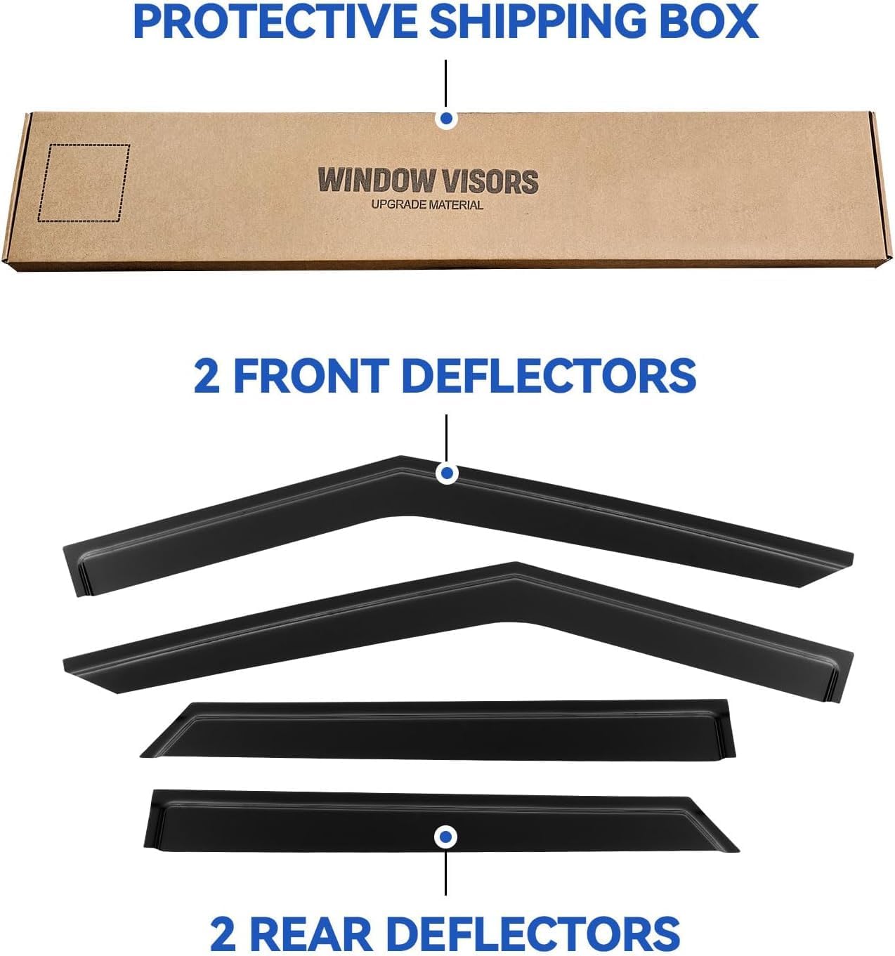 Window Visors Rain Guards for 2020-2025 Ford Explorer, Out-Channel Window Vent Wind Deflectors Visors Shades for 20-25 Explorer