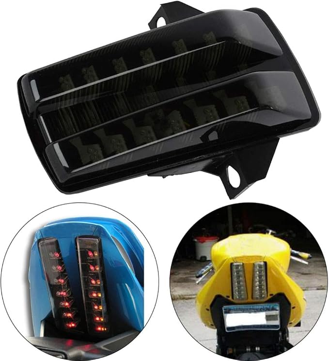 MZS Motorcycle Tail Light Turn Signal LED Integrated Blinker Smoke Compatible with SV650 2003-2008 / SV1000 2003-2007