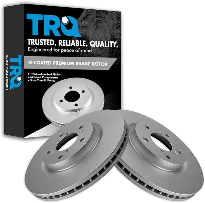 TRQ Front Brake Rotor Set Coated Compatible with 2009-14 Acura TL 2011-14 Honda Odyssey