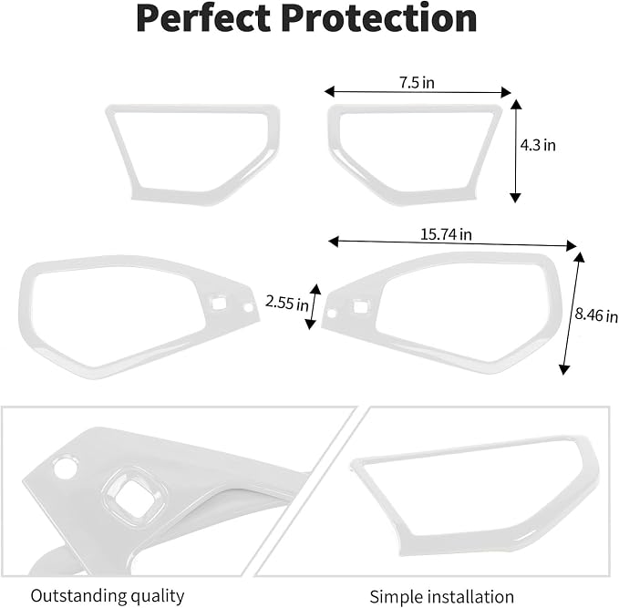 JWWY for Jeep JL Speaker Audio Player Trim Top & A Pillar Cover Trim for 2024-2025 Jeep Wrangler JL JLU & Gladiator JT 4xe Interior Accessories ABS 4PCS White