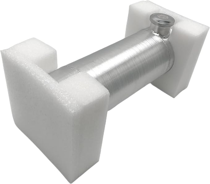 JSD 2 Gallons 6"x18" Aluminum Spun Round Gas Tank End Fill 1/4" NPT Outlet for mini bike,go kart, Log splitter