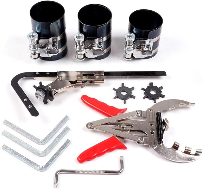 ECCPP Piston Ring Service Set Cleaning Ring Expander Compressor Tool Set Fit for Auto Engine Motor