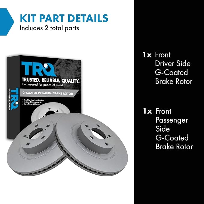 TRQ Front Disc Brake Rotor Pair Set for 2004-2006 Baja / 2013-2018 BRZ / 2009-2018 Forester / 2013-2016 FR-S / 2008-2014 Impreza / 2006-2014 Legacy / 2005-2014 Outback / 2013-2015 XV Crosstrek
