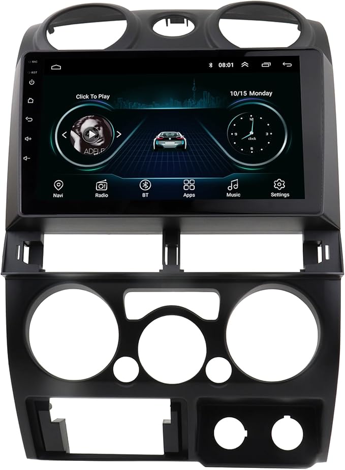 Double Din Dash Radio Trim Kit for Isuzu D-Max MU-7 Chevrolet Colorado Installation Bezel 9 Inches (2006-2012 Black)