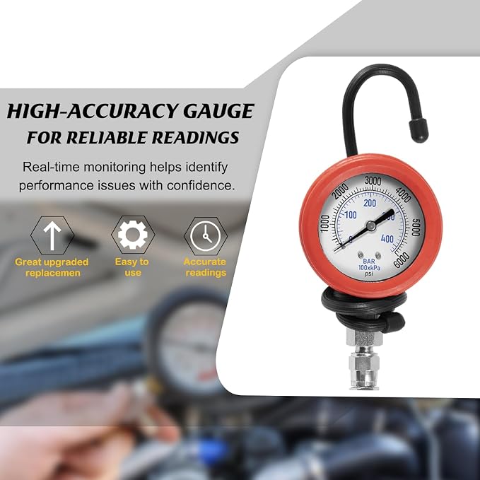HPOP High Pressure Oil Leak Test Kit – Fits for Ford 6.0L & 7.3L Powerstroke F250/F350 1994-2007 – Diagnostic Tool with Gauge for Air & Fuel System Check