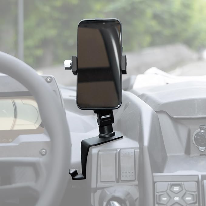 KEMIMOTO X3 Phone Mount, CNC Aluminum Dashboard 360° Adjustable Cell Phone Holder, Compatible with Can-Am Maverick X3 and MAX Models, Mobile Phones Stand