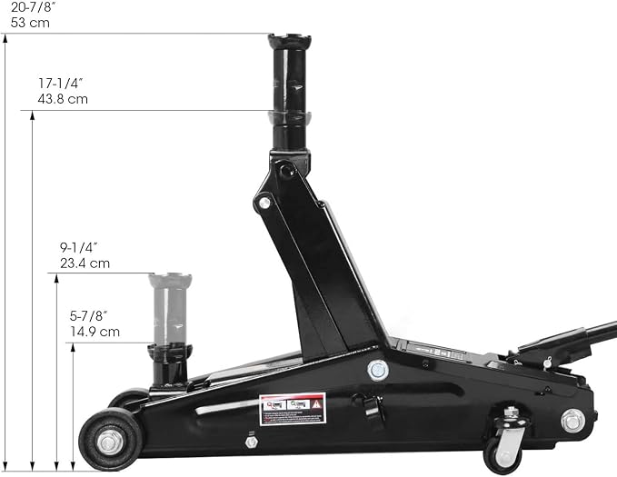 Torin AT83006B Hydraulic Trolley Service/Floor Jack with Extra Saddle (Fits: SUVs and Extended Height Trucks): 3 Ton (6,000 lb) Capacity, Black