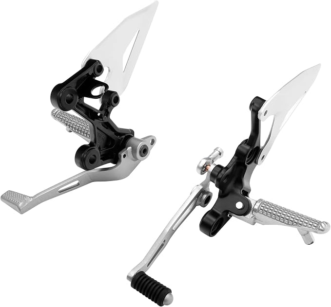 FOVPLUE Front Driver Footrests Kit,Rider Foot pegs+gear shift lever/brake pedal+footpeg brackets+gear shift rod+protection fins for Kawasaki Ninja 400 2018-2024,Z400 2019-2024,NINJA 500/Z500 2024-2025