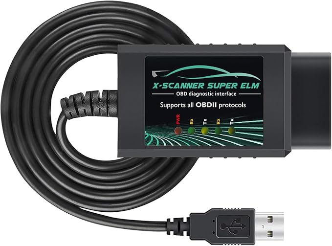 OBD2 Adapter USB ELM327 Scanner with FT232RL 18F25K80 V1.4 Original Chip,Fit for Ducati Motorcycle OBDII Diagnostic Scan Tool for Ford Mazda Toyota Fiat,Work with Windows 7/8/10/XP System
