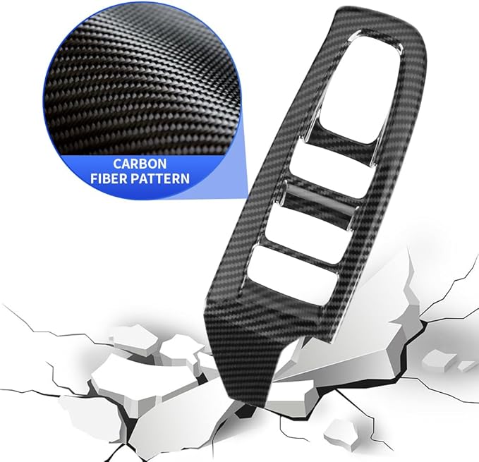 Car Door Power Window Lift Switch Protection Panel for Subaru Crosstrek 2024 2025 2026 Impreza Auto Interior Accessories Armrest Side Pull Handle Trim Cover Carbon Fiber Style