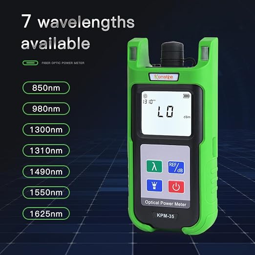Fiber Optical Power Meter OPM KPM-35 with 850/980/1300/1310/1490/1550/1625nm Wavelengths -70~+10dBm, SM 1310/1550nm Fiber Light Source KLS-35 with SC, FC Connector+LED Light