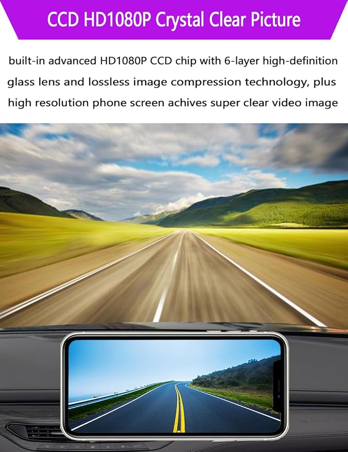 WiFi Backup Camera, Strong 5G WiFi HD1080P Clear Picture, Wide Angle Rear View Reverse Back up Camera, Night Vision Waterproof License Plate Reversing Rearview Camera for Car SUV Pickup iPhone