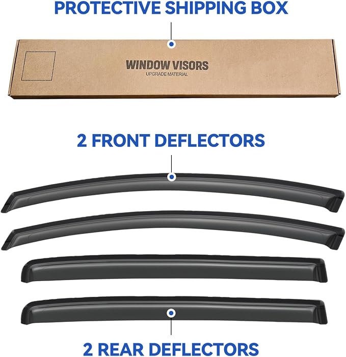 Window Visors Rain Guards for 2012-2018 Toyota Yaris Hatchback, Out-Channel Window Vent Wind Deflectors Visors Shades for 12-18 Toyota Yaris