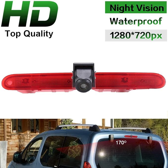 HD Brake Light Rear View Reversing Camera with Angle Adjustable Compatible with Toyota Proace/Citroen Berlingo B9/Opel Combo/Limousine/Peugeot Partner Tepee/Rifter (Camera+4.3'' Rearview Mirror)