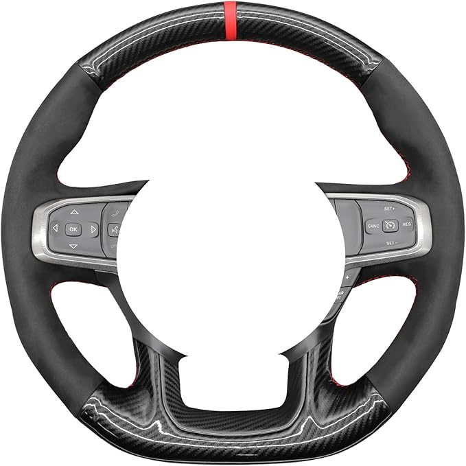 MEWANT Steering Wheel Covers for Dodge Ram 1500 TRX 2021-2024 Hand-Stitched Steering Wheel Wrap