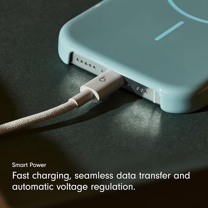 Beats USB-C to USB-C Woven Cable Fast Charging Durable/Tangle-Free Compatible Charger for Apple & Android Devices (1.5 m, 5 ft) - Surge Stone