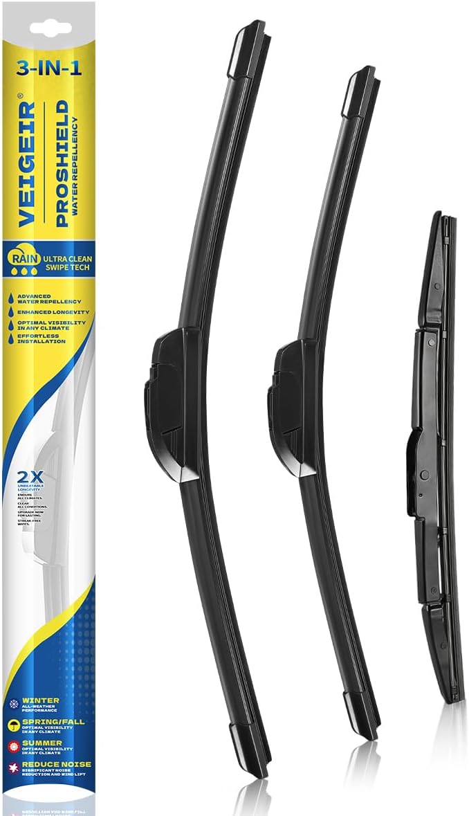 3 Pack Windshield Wiper Blades Compatible With Honda CRV CR-V 2012 2013 2014 2015 2016 Original Factory Quality Front Rear Wipers Blade Set for My Car - 26" 16" 13"