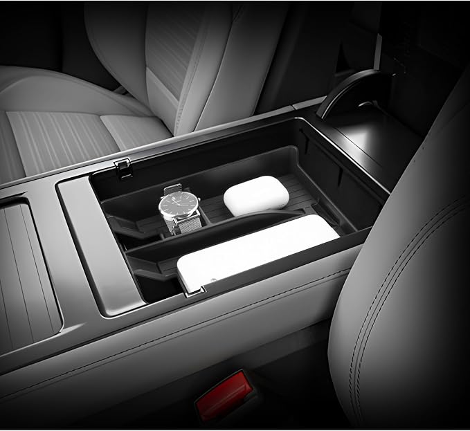 LUWU 2026 Lincoln Nautilus Center Console Organizer for 2025 2026 Lincoln Nautilus Accessories Armrest Storage Tray Armrest Console Storage Box Insert Tray ABS Material Black Coin Container