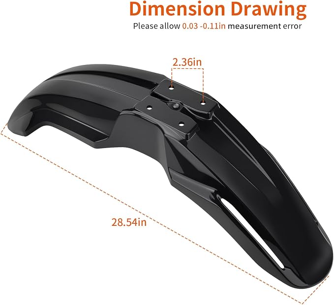 Black Front Fender for Suzuki DR-Z400SM 2005-2024 53111-29FA0-019
