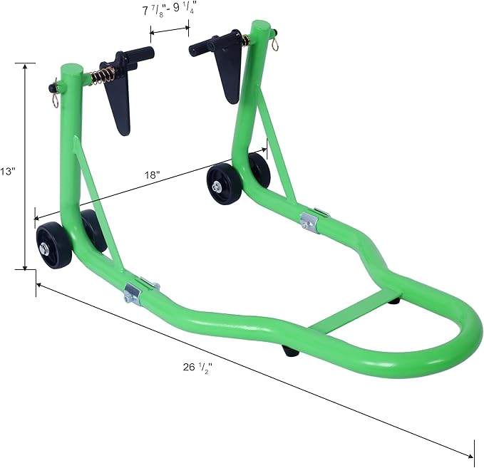 Donext Motorcycle Stand 1000LB Sport Bike Front and Rear Wheel Lift Swingarm Paddock Stands Green, U