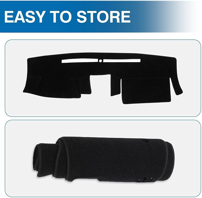 KUST Black Dash Cover for Nissan Frontier 2005-2019 2020 2021/Xterra 2005-2015/Pathfinder 2005-2012, 2009-2012 Suzuki Equator Polyester Dashboard Cover Non-Slip Sunshade Windshield No Glare