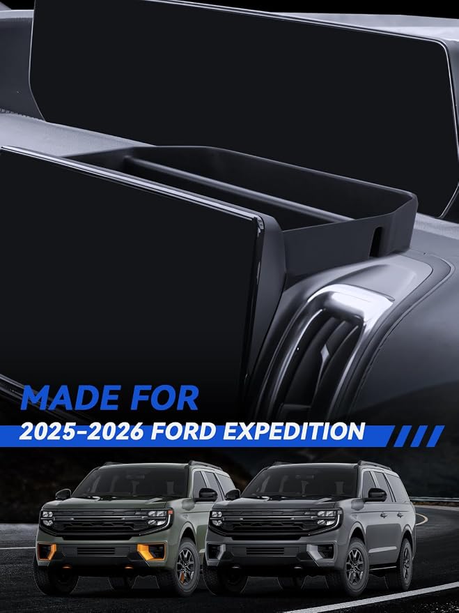 for Expedition Dashboard Console Organizer 2025-2026 Ford Expedition(Active/Platinum/Tremor/King Ranch) Accessories Behind Screen Organizer Storage Box Console Dash Tray