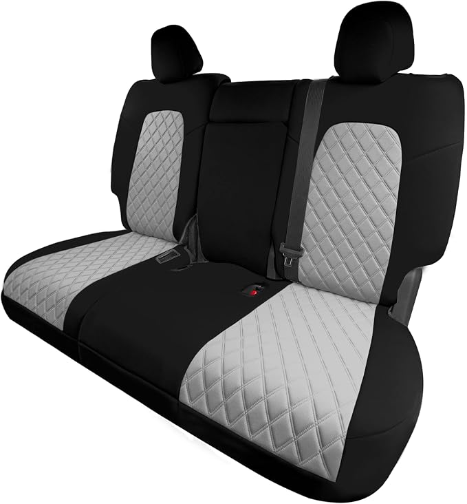 FH Group Custom Fit Car Seat Covers Specifically Made for 2020-2025 Tesla Model Y Ultraflex Neoprene Water Resistant Automotive Seat Covers - Rear Set Gray