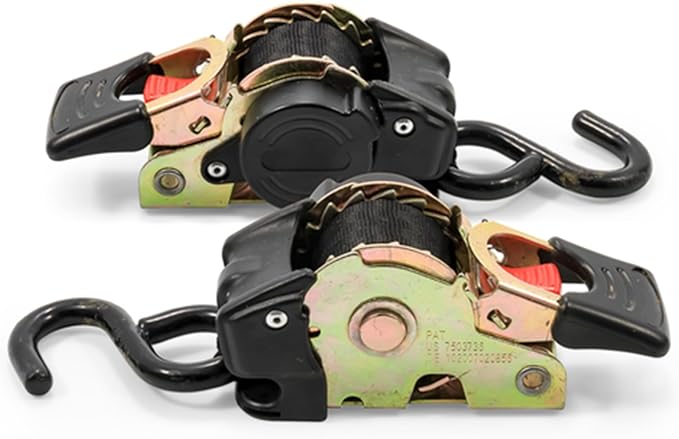 Camco Retractable Transom Tie Down Strap - Secures Your Boat While Traveling |Bolt-On Design |1,500 lb. Break Strength | Measures 1” W, 5 ½ ’ L |Durable & Corrosion Resistant Design - (50032)
