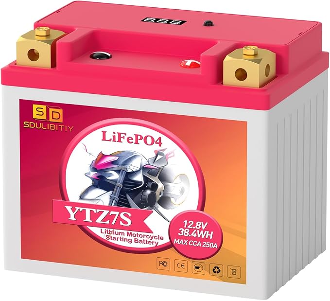 Lithium Motorcycle Battery YTZ7S YTX5L-BS LiFePO4 12V 3Ah 250CCA High Performance Power Sports, Compatible ATV, UTV, PWC, Seadoo, Polaris and Generator Battery