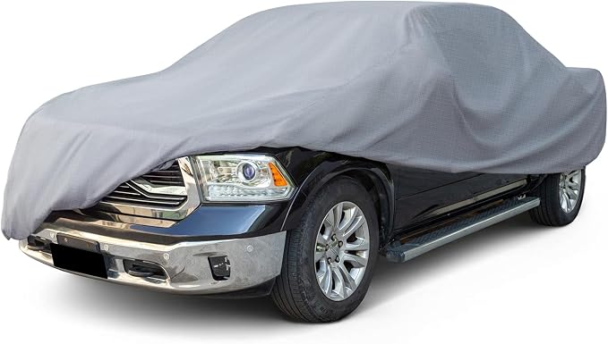 Season Guard Truck Cover Dirtproof, Waterproof, Breathable, Snow Dustproof, Indoor and Limited Outdoor Car Covers Fits Truck up to 240", Gray