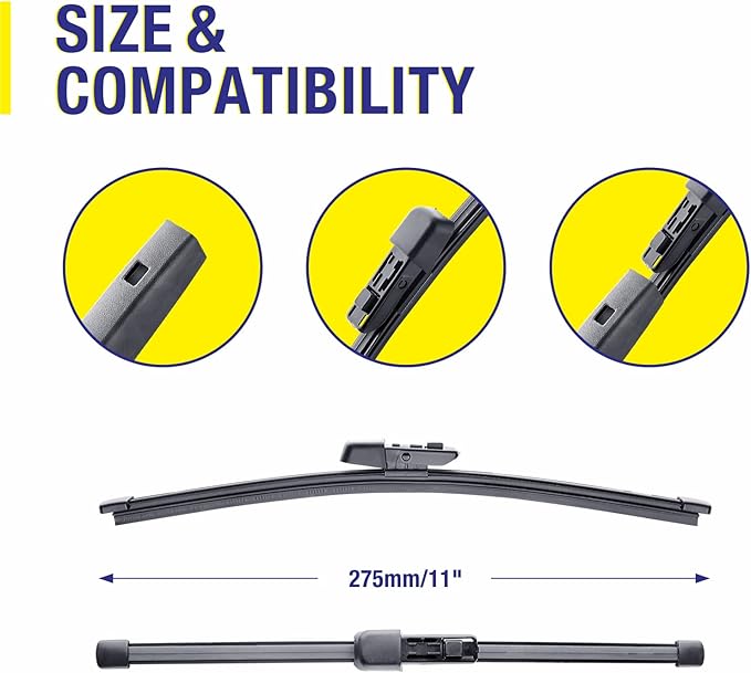 5 PLUS Rear Wiper Blade 11 Inch(A282H) Original Equipment Replacement For Volkswagen Golf 2010-2019 GTI 2021-2010 Atlas 2021-2018 And More