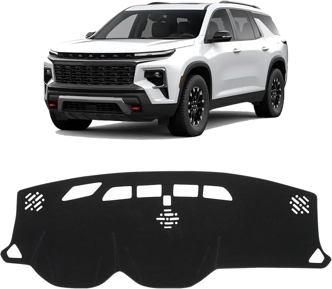 KUST Black Dash Cover for Chevy Chevrolet Traverse 2018-2023 (L, LS, LT,Premier, High Country) Polyester Dashboard Cover Non-Slip Interior Accessories for Traverse Custom Fit Dash Mat