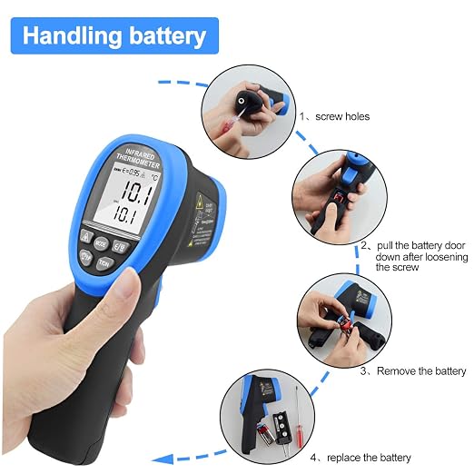 High Temp Infrared Thermometer -58℉~2732℉ Forge Thermometer 30:1 Digital IR Temperature Gauge,Non-Contact Pyrometer for Kiln,Forging,Engine,Industry and Home Repair.