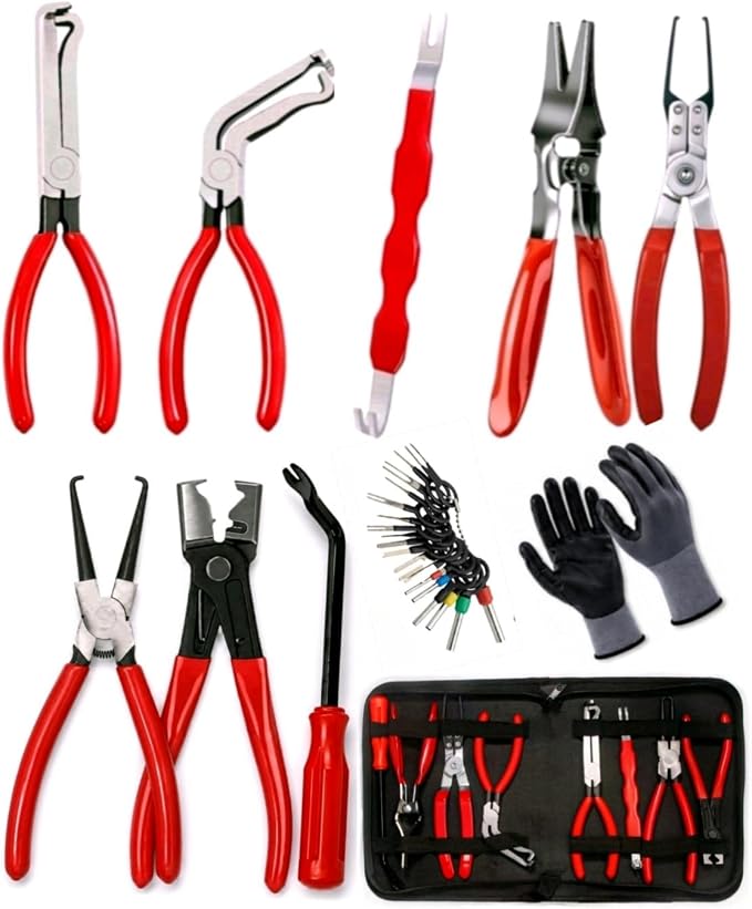 10 PCS Electrical Disconnect Pliers-Fuel Line Disconnect Tool Set-Automotive Electrical Terminal Connector Separator Removal Kit with Relay Puller, Hose Clamp Pliers-Terminal Pin Removal Tool