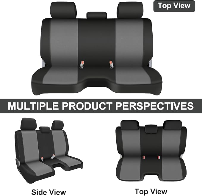 SAPUBK Front Bench Seat Covers Replace for 2005-2014 Toyota Tacoma Seat with Large Notched Cushion, Knitted Fabric Composite Soft Foam Lining Airmesh Breathable Seat Cover