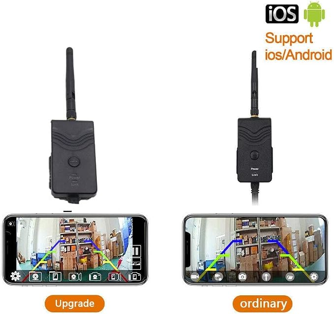 WiFi Car Backup Camera Realtime Video Transmitter Applicable to for iPhone iPAD iOS Android Phone and iPad 903S-PRO (Black)
