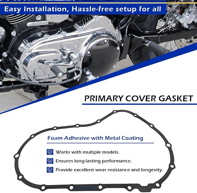 Complete Clutch Kit & Primary Cover Gasket Compatible with Iron 883 1200 XL883N XL1200NS Sportster 883 1200 2004-2022 OEM# 34955-04 37911-90 37913-90 37977-90 36792-91 37871-90