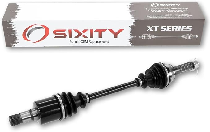 Sixity XT CV Axle for Polaris 1332895 | Complete axle assembly with a 5140 chrome steel shaft, inboard and outboard CV joints, fully assembled
