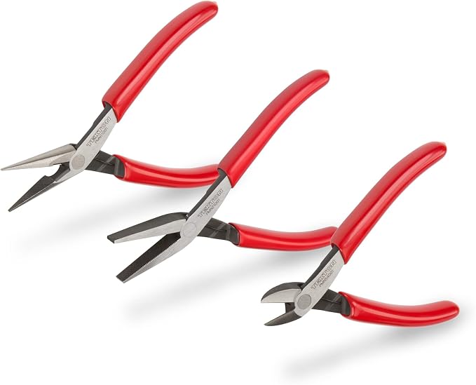 TEKTON Mini Pliers Set, 3-Piece (Long Nose, Flat Nose, Cutting) | PMN99003