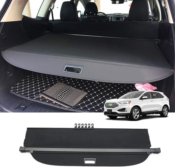 Powerty Cargo Cover for 2015-2023 2024 Ford Edge Accessories Trunk Cover Retractable Trunk Shielding Shade Cargo Luggage Cover No Gap