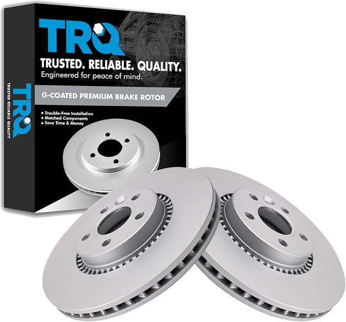 TRQ Front Brake Rotor Set G Coated Vented Compatible with 2012-2016 Honda CR-V