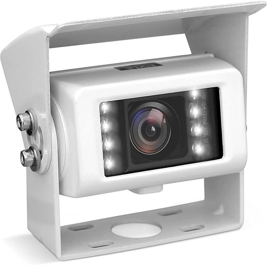 Pyle 7'' Digital Marine Camera, 150 Degree Rear View Camera White, RV Camera, Designed for Car/Truck use 12/24 Volt Systems, Water Resistant with Built in Microphone, w/ IR Night Vision Illumination