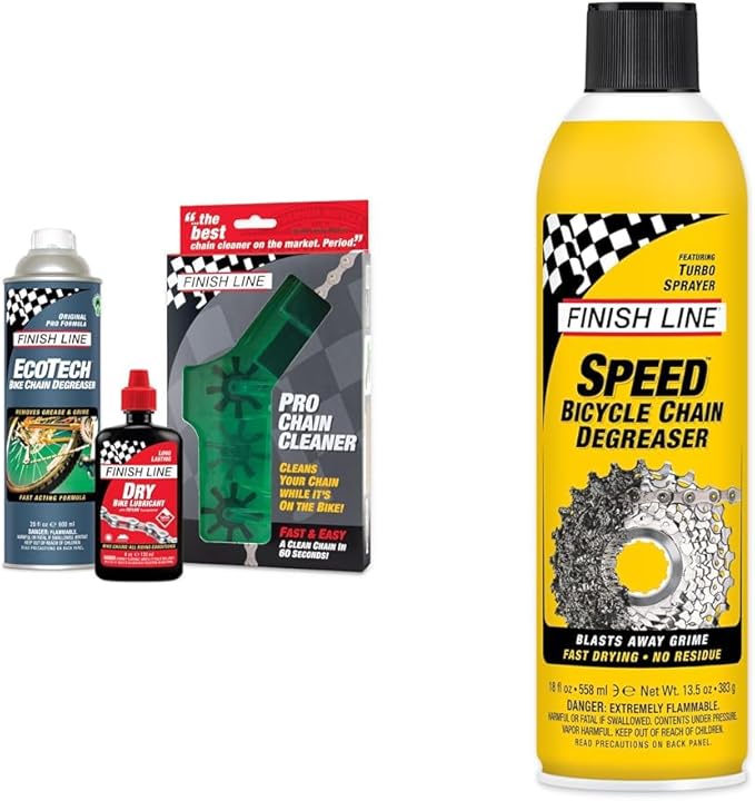 Finish Line Chain Cleaner Lube Degreaser Combo Pack with Speed Bike Degreaser