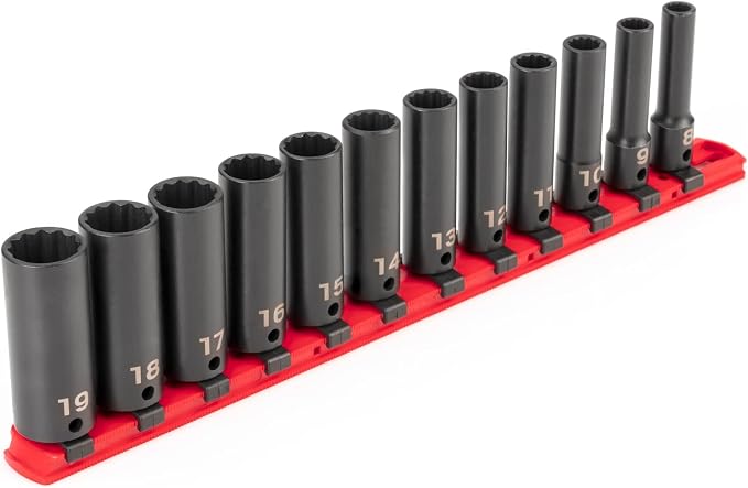 TEKTON 3/8 Inch Drive Impact Socket Set, 12-Piece | SID91111