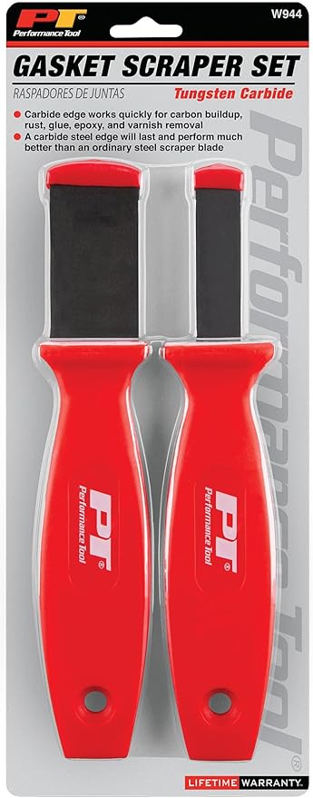 Performance Tool W944 Carbide Gasket Scraper Set (2 Pieces) - Efficient Residual Gasket Removal for Precision Work
