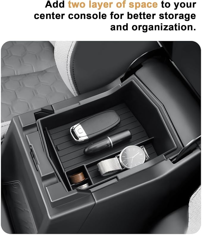 ECOZEN 2025 Forester Center Console Organizer - Double Layer Center Console Armrest Box Organizer For 2025 Subaru Forester/Forester Hybrid(Base/Premium/Sport/Limited/Touring) Accessories