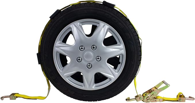 Mytee Products Over The Tire Ratchet Strap w/Swivel J Hooks & Rubber Pads