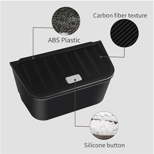 Car Upgraded Trash Can for Toyota Sienna 2024-2025, Trash Bin for Sienna with Lid, Garbage Can, Interior Accessories, Black Color, 1 PC (Trash Can for Sienna 21-25)