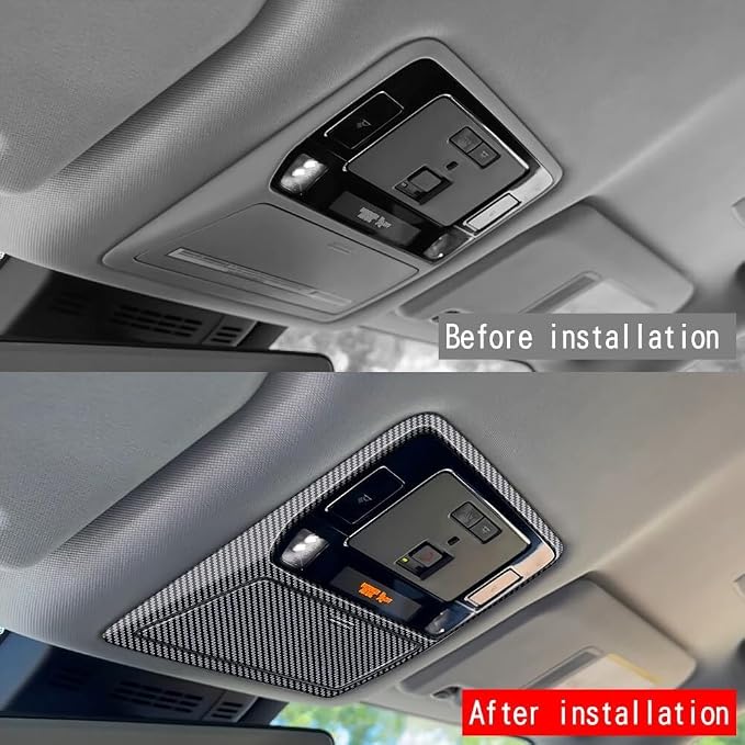 2Pcs Car Reading Light Frame Panel Trim Cover Compatible with Toyota Grand Highlander 2024 2025 2026 Fit for 2024-2026 Grand Highlander ABS Accessories(Carbon Fiber)