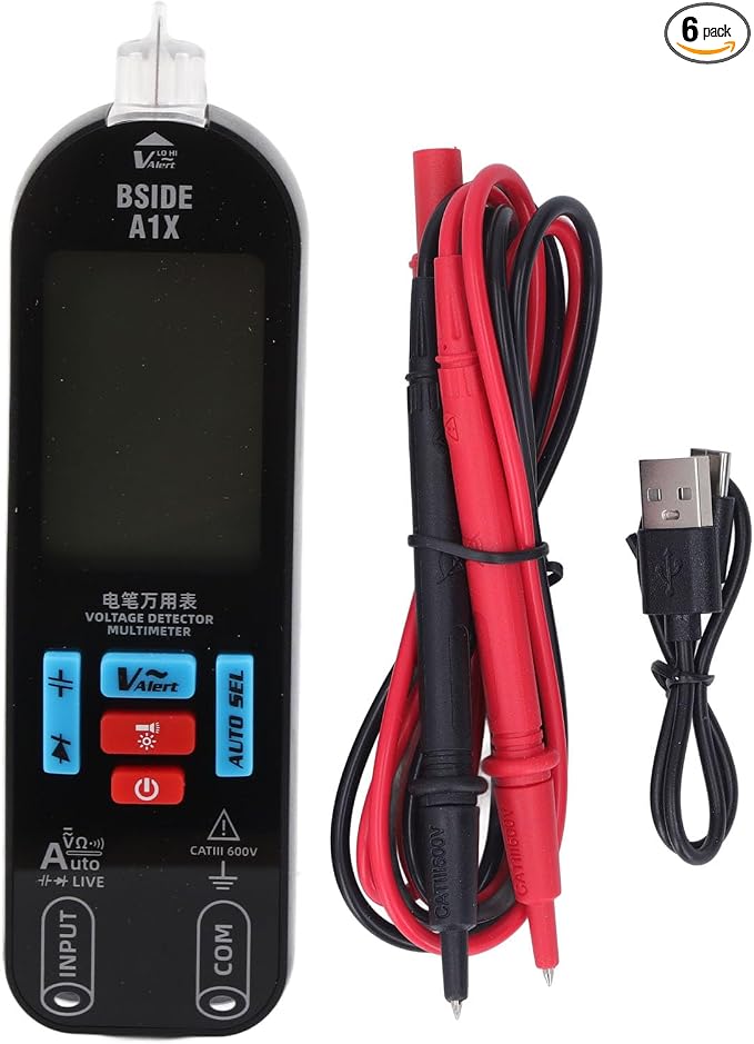 Eujgoov Digital Multimeter A1X Intelligent Smart Multimeter Auto Ranging Digital Tester with 2 Probe (1 Input 2 Out)